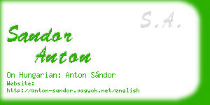 sandor anton business card